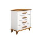 Cômoda Infantil 4 Gavetas Candy | Serpil - Branco/imbuia